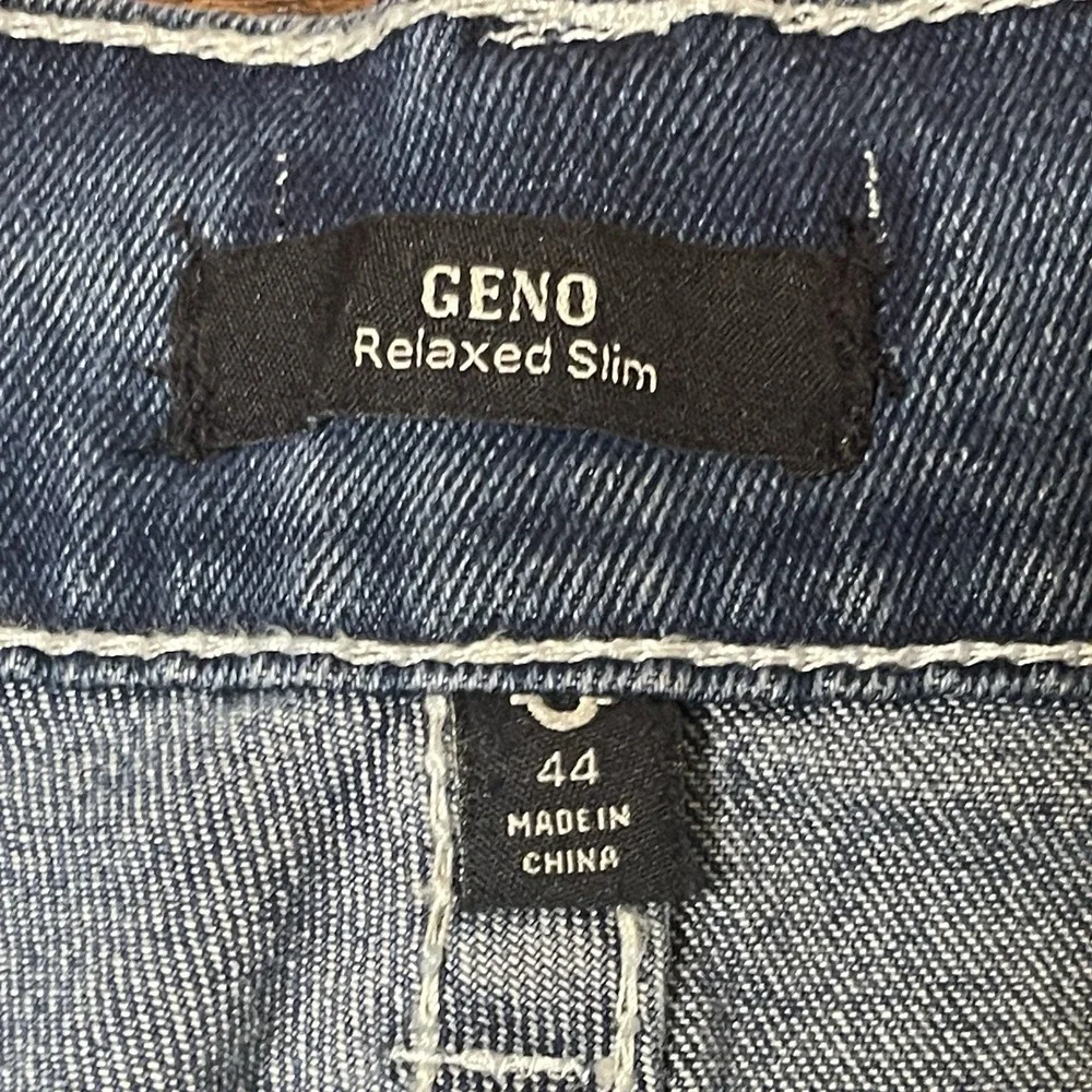 True Religion Geno Relaxed‎ Slim Straight Leg Denim Blue Jeans Mens 44 x 31 Rock
